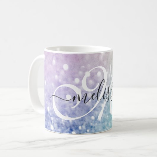 Glitzer Bokeh Glamour Elegant Kaffeetasse (Vorderseite Links)
