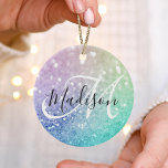 Glitzer Bokeh Glamour Elegant Keramik Ornament<br><div class="desc">Dieses farbenfrohe,  bunt gestylte Glitzer-Muster lässt sich einfach mit Ihrem individuelle Name und/oder Monogramm personalisieren.</div>
