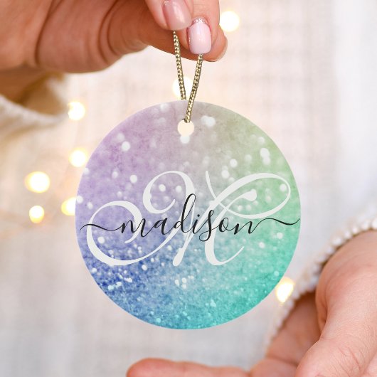Glitzer Bokeh Glamour Elegant Keramik Ornament