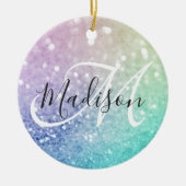 Glitzer Bokeh Glamour Elegant Keramik Ornament (Vorne)