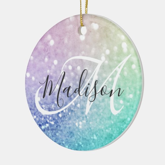 Glitzer Bokeh Glamour Elegant Keramik Ornament (Links)