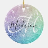 Glitzer Bokeh Glamour Elegant Keramik Ornament (Hinten)