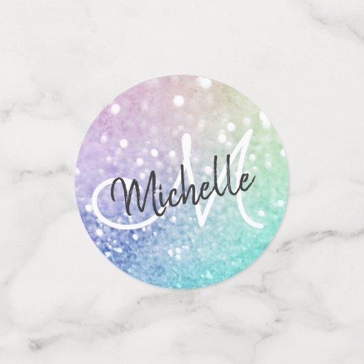 Glitzer Bokeh Glamour Elegant Konfetti (Klein Vorderseite)