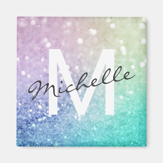 Glitzer Bokeh Glamour Elegant Magnet (Vorne)