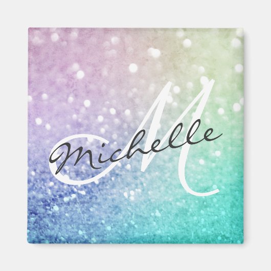 Glitzer Bokeh Glamour Elegant Magnet (Vorne)