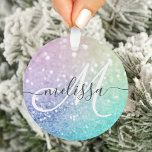 Glitzer Bokeh Glamour Elegant Ornament<br><div class="desc">Dieses farbenfrohe,  bunt gestylte Glitzer-Muster lässt sich einfach mit Ihrem individuelle Name und/oder Monogramm personalisieren.</div>