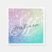 Glitzer Bokeh Glamour Elegant Serviette (Vorderseite)