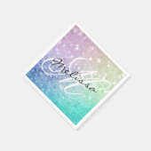 Glitzer Bokeh Glamour Elegant Serviette (Ecke)