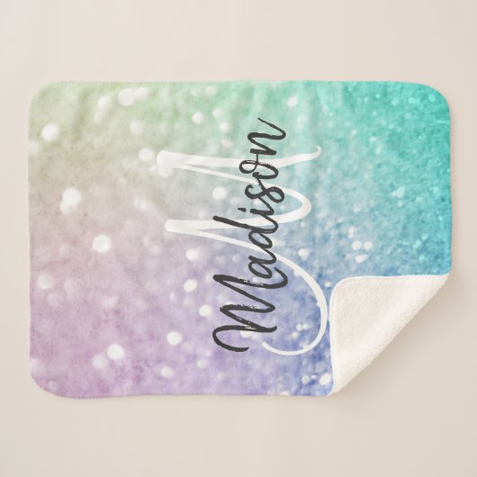 Glitzer Bokeh Glamour Elegant Sherpadecke (Vorderseite (Horizontal))