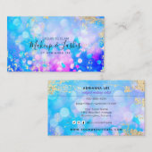  Glitzer Bokeh MUA Beauty Salon Makeup Artist Busi Visitenkarte (Vorne/Hinten)
