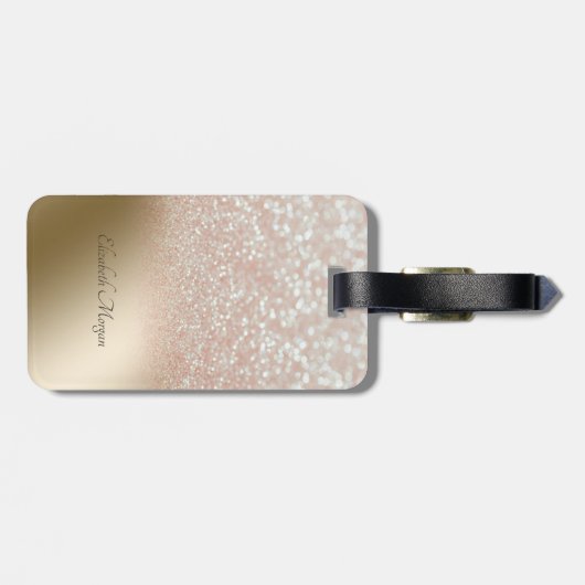 Glitzer Bokeh Ombre, Ananas- Personalisiert Gepäckanhänger (Rückseite horizontal)