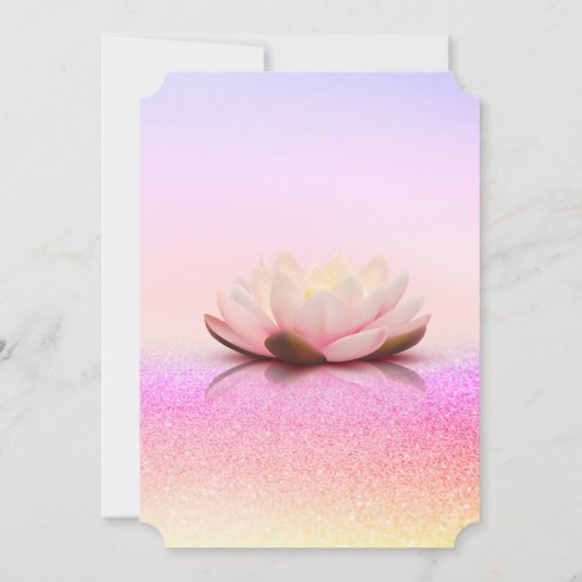 Glitzer Bokeh Ombre Lotus Retirement Einladung (Rückseite)