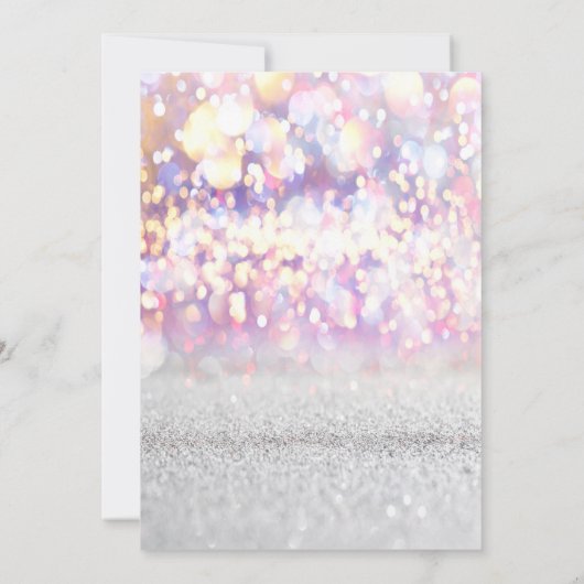 Glitzer Bokeh Ombre, Tiara Sweet 16 Party Einladung (Rückseite)