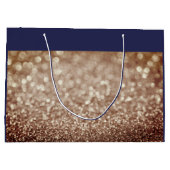 Glitzer Bokeh Rose Goldskriptname große Geschenkta Geschenktüte (Rückseite)