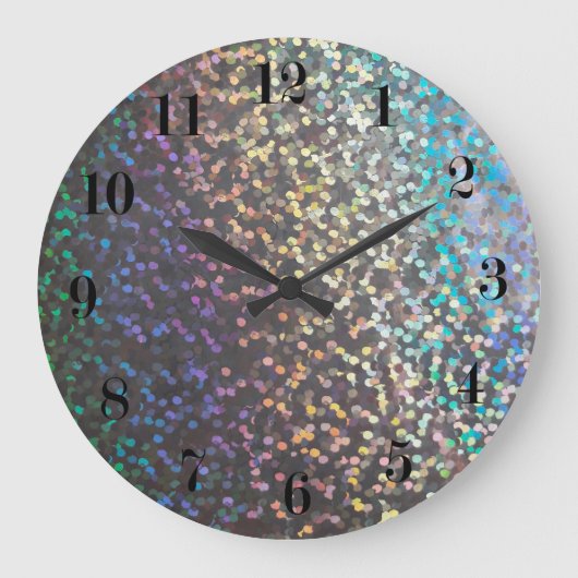 Glitzer bokeh Scheindruck Große Wanduhr (Vorderseite)