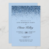 Glitzer Border Birthday, Blue Invasion Einladung (Vorne/Hinten)