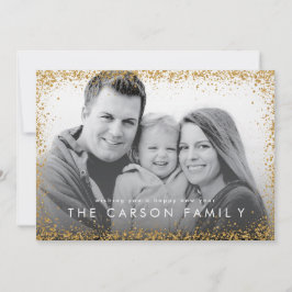 Glitzer Border New Year Gruß Imitats Gold Glitzer Feiertagskarte