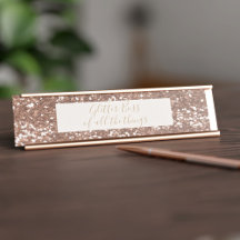 Glitzer Boss Rose Gold Desk Name Plakat