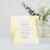 Glitzer Botanische Hochzeit des strahlenden Gelbqu Einladung (Stehend Vorderseite)