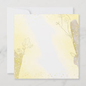 Glitzer Botanische Hochzeit des strahlenden Gelbqu Einladung (Rückseite)