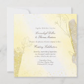 Glitzer Botanische Hochzeit des strahlenden Gelbqu Einladung (Vorderseite)