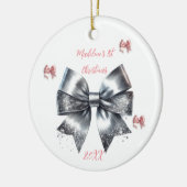 Glitzer Bow Baby's First Christmas Keramik Ornament (Links)