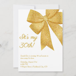 Glitzer Bow "Es ist mein 30." Funny Adult Birthday Einladung