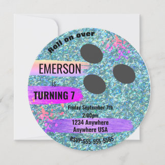 Glitzer BOWLINGS-BALL, Bowling, Einladung