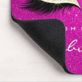 Glitzer Branding Schönheit Hot Pink Lashes Mousepad (Ecke)