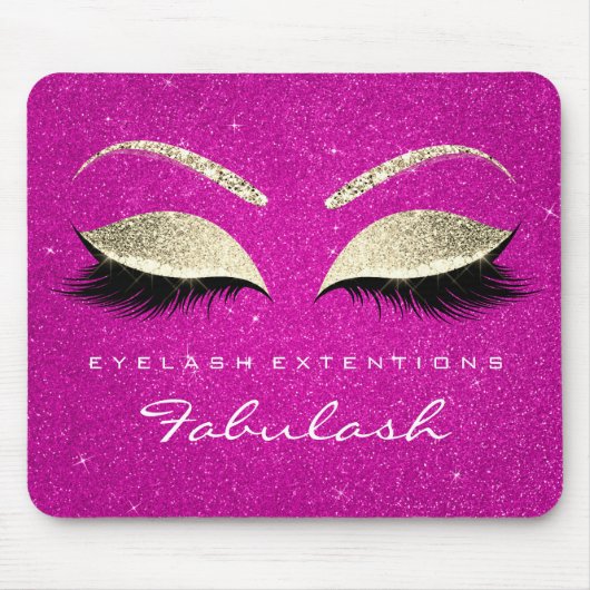 Glitzer Branding Schönheit Hot Pink Lashes Mousepad (Vorne)
