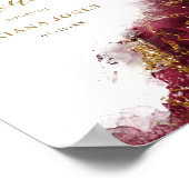 Glitzer Brautparty Burgundy Gold ID644 Poster (Ecke)