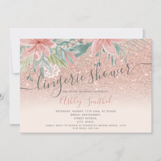 Glitzer Brautparty Einladung (Vorderseite)