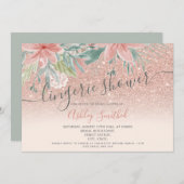 Glitzer Brautparty Einladung (Vorne/Hinten)