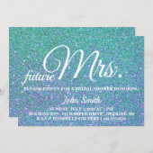 Glitzer Brautparty Zukunft Frau Einladung (Vorne/Hinten)