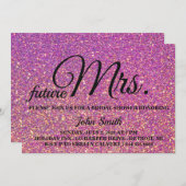 Glitzer Brautparty Zukunft Frau Einladung (Vorne/Hinten)