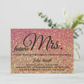 Glitzer Brautparty Zukunft Frau Einladung (Stehend Vorderseite)