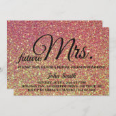 Glitzer Brautparty Zukunft Frau Einladung (Vorne/Hinten)