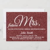 Glitzer Brautparty Zukunft Frau Einladung (Vorderseite)