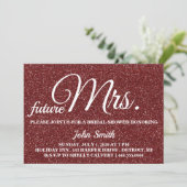 Glitzer Brautparty Zukunft Frau Einladung (Stehend Vorderseite)