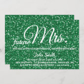 Glitzer Brautparty Zukunft Frau Einladung (Vorne/Hinten)