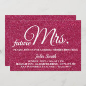 Glitzer Brautparty Zukunft Frau Einladung (Vorne/Hinten)
