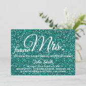 Glitzer Brautparty Zukunft Frau Einladung (Stehend Vorderseite)