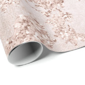Glitzer Bride Elegante Rosa Rose Silbersteinglam Geschenkpapier (Rolleneckpunkt)