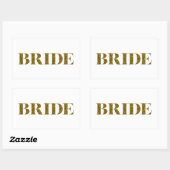 Glitzer Bride Gold Rechteckiger Aufkleber (Blatt)