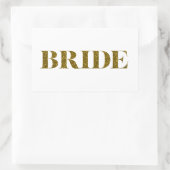 Glitzer Bride Gold Rechteckiger Aufkleber (Tasche)