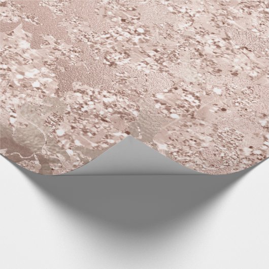 Glitzer Bride Marble Blush Rose Silver Stone Glam Geschenkpapier (Ecke)