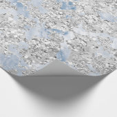 Glitzer Bride Marble Gray Gray Silver Stone Blau Geschenkpapier (Ecke)