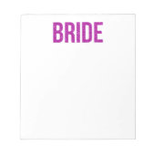 Glitzer Bride Pink Notizblock (Vorderseite)