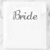 Glitzer Bride Silver Ovaler Aufkleber (Tasche)