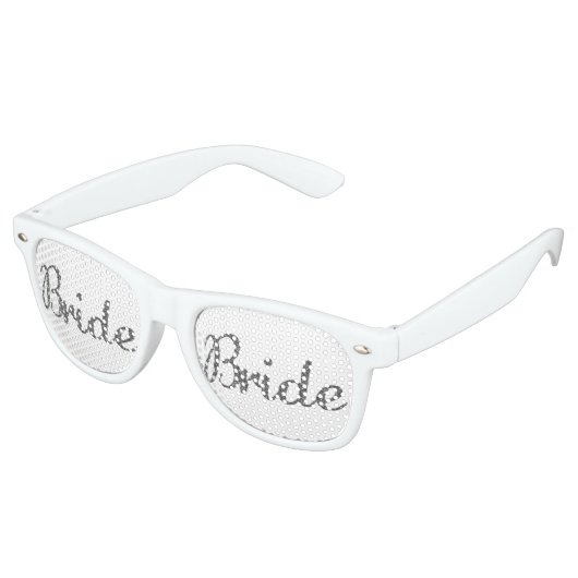 Glitzer Bride Silver Partybrille (Schrägansicht)